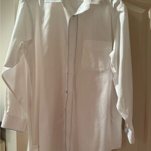 Paul Fredrick White Dress Shirt with Blue Accents